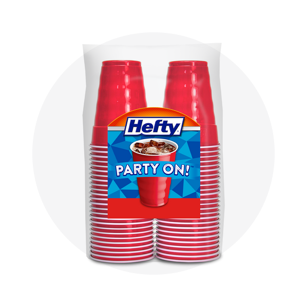 Hefty Party On! 18 oz Red Disposable Plastic Cups - Shop Drinkware at H-E-B